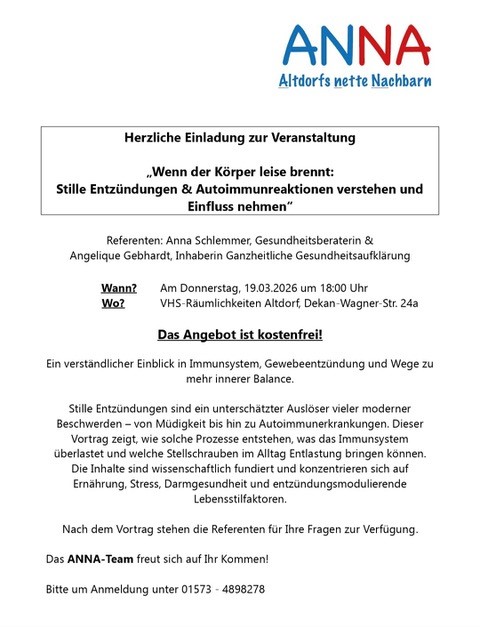 Anna Vortrag Entzündungen Anna Vortrag Entzündungen