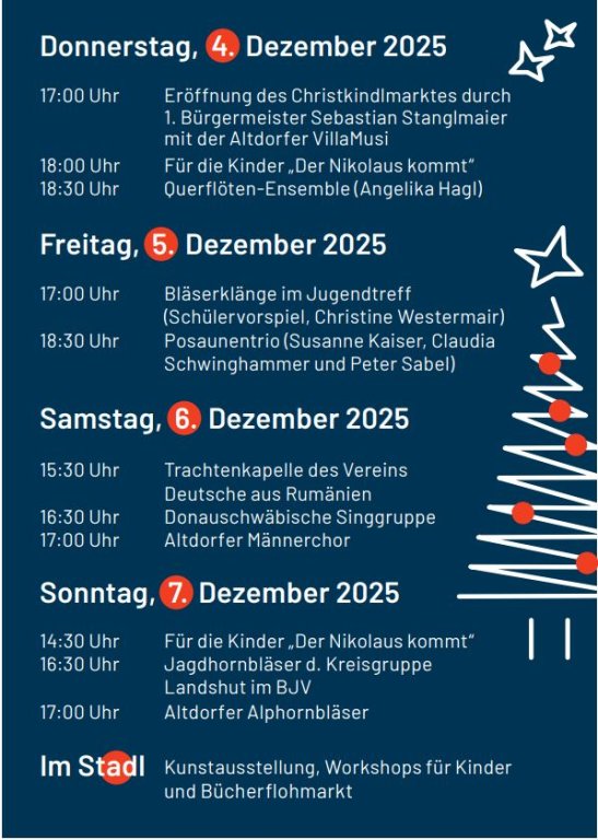 Programm Christkindlmarkt 2025 Programm Christkindlmarkt 2025