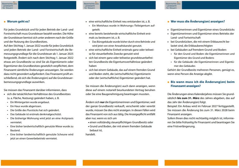 Flyer Grundsteuer in Bayern Seite 2 Flyer Grundsteuer in Bayern Seite 2
